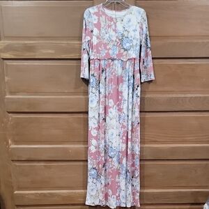 Beeson River Pink and Blue Floral Maxi Dress